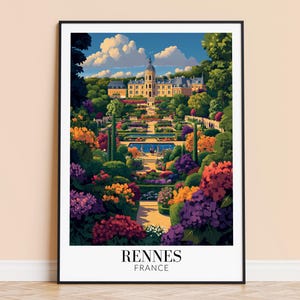 Rennes Print - Rennes France Travel Wall Hanging - Home Decoration - Gift for Art Lovers - Rennes Wall Poster Art