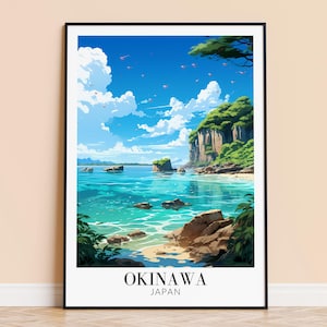 Okinawa Print – Japan Wall Art Poster, Japanese Island Travel Print, Home Decor, Wedding Housewarming Gift, Framed or Unframed, Personalised