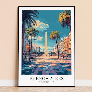 Buenos Aires Print – Argentina Travel Wall Art, Buenos Aires City Poster, Framed or Unframed Home Decor, Wedding Gift, Personalised