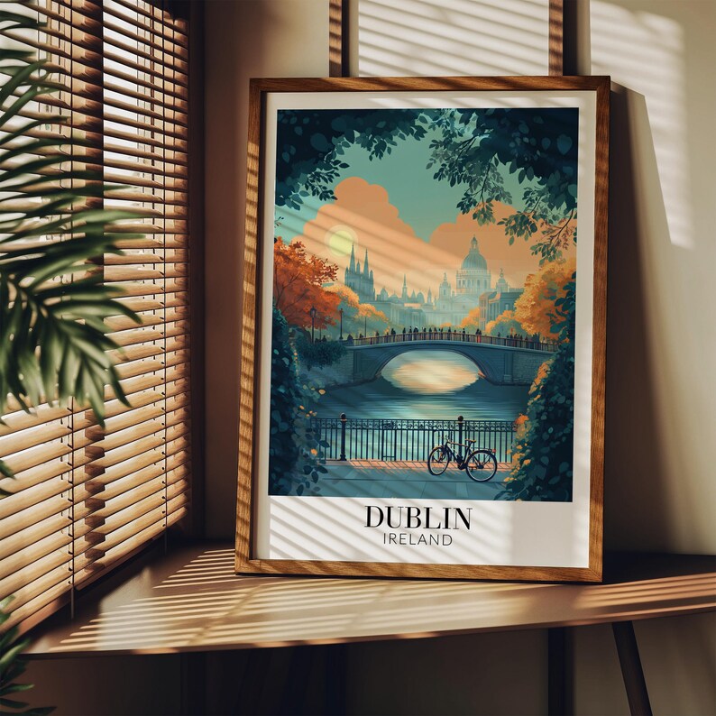 Dublin Skyline Print Dublin Wall Art & Home Decor Ireland City Art for