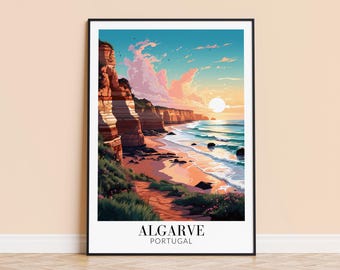 Algarve Portugal Print – Coastal Travel Poster, Personalized Gift