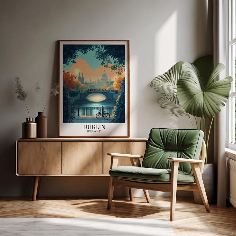 Dublin Skyline Print Dublin Wall Art & Home Decor Ireland City Art for