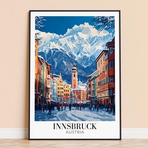 Innsbruck Print – Austria Travel Wall Art, Innsbruck City Poster, Framed or Unframed Home Decor, Wedding and Housewarming Gift, Personalised