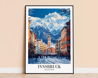 Innsbruck Austria Travel Poster – Vintage City Wall Art