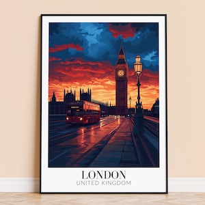 London Print – UK Wall Art Poster, England Travel Print, Home Decor, Wedding & Housewarming Gift, Framed or Unframed, Personalised