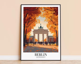 Berlin Travel Poster – Brandenburg Gate, Germany Wall Art