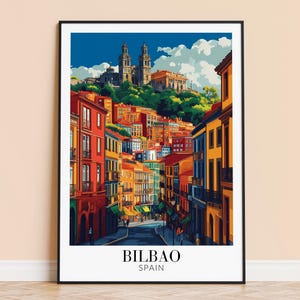 Bilbao Print – Spain Travel Wall Art, Bilbao City Poster, Framed or Unframed Home Decor, Wedding and Housewarming Gift, Personalised