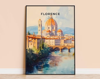 フィレンツェ イタリア ウォールアート 水彩 デジタル印刷可能