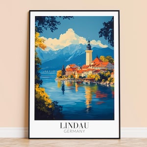 Lindau Print – Germany Wall Art Poster, Bavarian Travel Print, Home Decor, Wedding & Housewarming Gift, Framed or Unframed, Personalised
