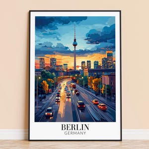 Berlin Print - Berlin Deutschland Reise Wandbehang - Dekoration - Geschenk für Kunstliebhaber - Berliner Mauer Poster Kunst