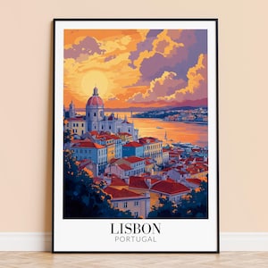 Lisbon Print – Portugal Wall Art Poster, Lisbon Travel Print, Home Decor, Wedding & Housewarming Gift, Framed or Unframed, Personalised