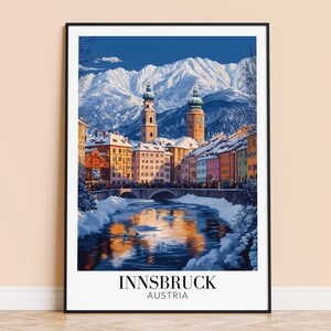 Innsbruck Print – Austria Travel Wall Art, Innsbruck City Poster, Framed or Unframed Home Decor, Wedding and Housewarming Gift, Personalised