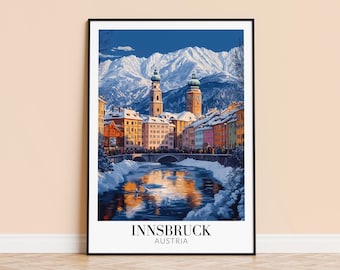 Innsbruck Austria Travel Poster – City Wall Art, Personalized Gift
