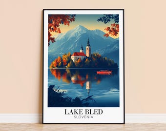 Bleder See Slowenien Druck - Reiseposter, personalisierte Wandkunst