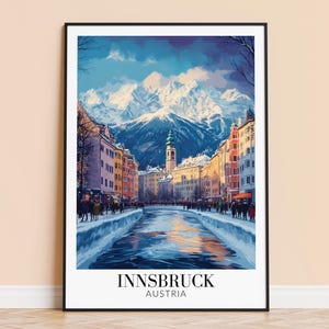 **Innsbruck Print - Österreich Reise Wand Kunst, **Innsbruck Stadt Poster**, gerahmt oder ungerahmt, Home Dekor, Hochzeitsgeschenk, Einweihungsparty Geschenk