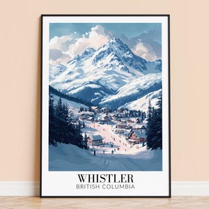 Whistler Print – Canada Wall Art Poster, Ski Resort Travel Print, Home Decor, Wedding & Housewarming Gift, Framed or Unframed, Personalised