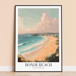 Bondi Beach Print – Australia Travel Wall Art, Bondi Beach Poster, Framed / Unframed Home Decor, Wedding and Housewarming Gift, Personalised