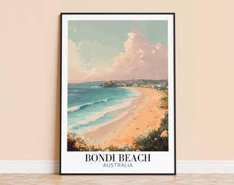 Bondi Beach Art Print – Australia Travel Poster, Coastal Wall Decor