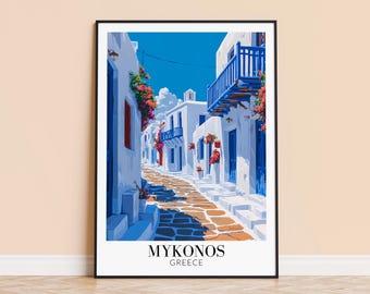 Mykonos Greece Travel Print – Personalized Wall Art