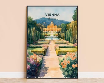 Aquarelprint Wenen Oostenrijk – Gepersonaliseerde reisposter
