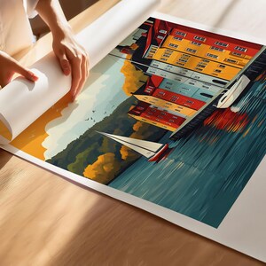 Stampa artistica di Oslo, Norvegia – Poster di viaggio scandinavo, regalo personalizzato immagine 5