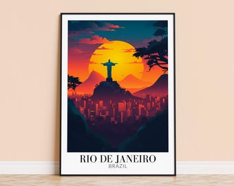 Rio de Janeiro Art Print – Brazil Travel Poster, Personalized Gift