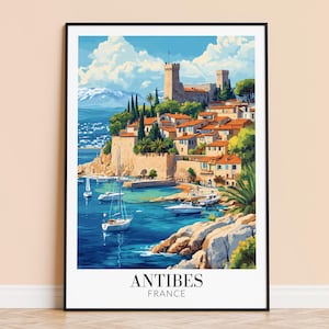 Antibes Print – France Travel Wall Art, Antibes Poster, Framed or Unframed Home Decor, Wedding and Housewarming Gift, Personalised