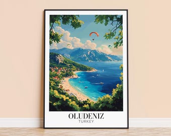 Oludeniz Turkey Print – Mediterranean Coastal Art, Personalized Gift