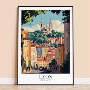 Lyon Print – France Wall Art Poster, France Travel Print, Home Decor, Wedding & Housewarming Gift, Framed or Unframed, Personalised