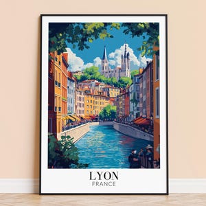 Lyon Print – France Wall Art Poster, French Travel Print, Home Decor, Wedding & Housewarming Gift, Framed or Unframed, Personalised