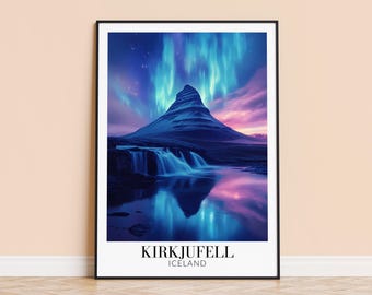 Kirkjufell Iceland Poster – Travel Wall Art, Framed or Unframed