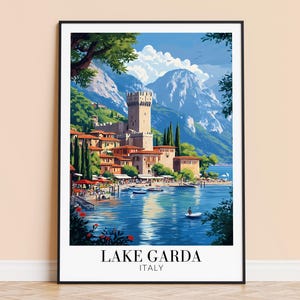 Lake Garda Print – Italy Wall Art Poster, Lake Garda Travel Poster, Home Decor, Wedding Housewarming Gift, Framed or Unframed, Personalised