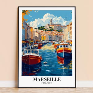 Marseille Print - Marseille France Travel Wall Hanging - Home Decoration - Gift for Art Lovers - Marseille Wall Poster Art