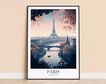 Eiffel Tower Paris Print – Personalized France Travel Poster