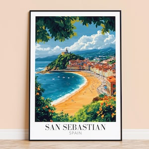 San Sebastián Print – Spain Wall Art Poster, Spain Travel Print, Home Decor, Wedding & Housewarming Gift, Framed or Unframed, Personalised