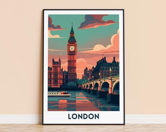 London Travel Poster – Personalized UK Art Print, Big Ben