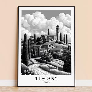 Tuscany Print – Italy Wall Art Poster, Tuscany Travel Print, Home Decor, Wedding & Housewarming Gift, Framed or Unframed, Personalised