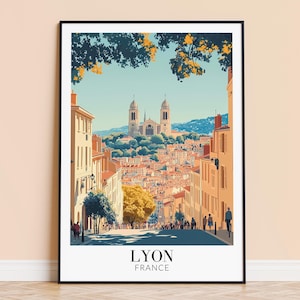 Lyon Print – France Wall Art Poster, France Travel Print, Home Decor, Wedding & Housewarming Gift, Framed or Unframed, Personalised