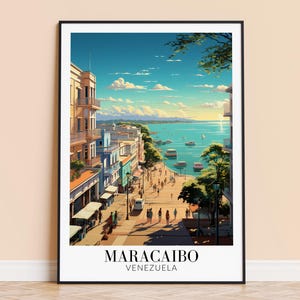 Maracaibo Print – Venezuela Wall Art Poster, Maracaibo Travel Print, Home Decor, Wedding Gift, Framed or Unframed, Personalised