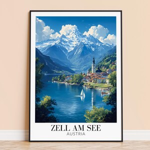 Zell am See Print – Austria Wall Art Poster, Austria Travel Print, Home Decor, Wedding & Housewarming Gift, Framed or Unframed, Personalised