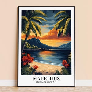 Mauritius Print – Mauritius Wall Art Poster, Indian Travel Print, Home Decor, Wedding & Housewarming Gift, Framed or Unframed, Personalised