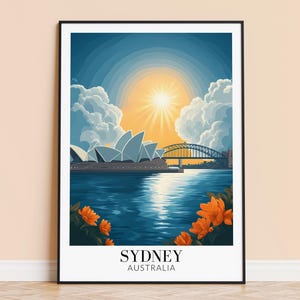 Sydney Print – Australia Wall Art Poster, Sydney Travel Print, Home Decor, Wedding & Housewarming Gift, Framed or Unframed, Personalised