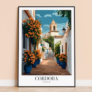 Cordoba Print – Spain Travel Wall Art, Cordoba City Poster, Framed or Unframed Home Decor, Wedding and Housewarming Gift, Personalised