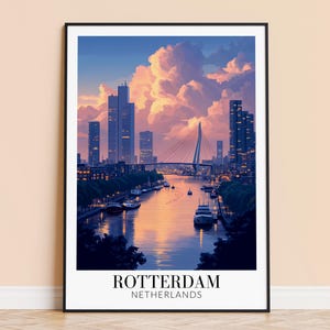 Rotterdam Print – Netherlands Wall Art Poster, Dutch Travel Print, Home Decor, Wedding & Housewarming Gift, Framed or Unframed, Personalised