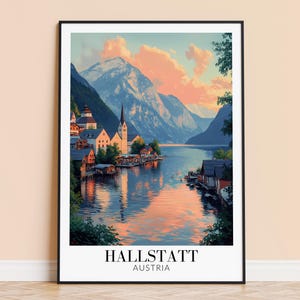 Hallstatt Print – Austria Travel Wall Art, Hallstatt Village Poster, Framed/Unframed Home Decor, Wedding and Housewarming Gift, Personalised