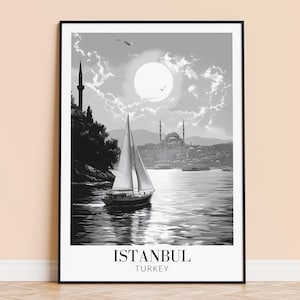 Istanbul Print – Turkey Travel Wall Art, Istanbul City Poster, Framed or Unframed Home Decor, Wedding and Housewarming Gift, Personalised