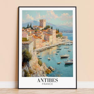 Antibes Print – France Travel Wall Art, Mediterranean Poster, Framed or Unframed Home Decor, Wedding and Housewarming Gift, Personalised