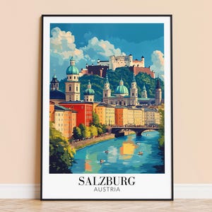 Salzburg Print – Austria Wall Art Poster, Salzburg Travel Print, Home Decor, Wedding & Housewarming Gift, Framed or Unframed, Personalised