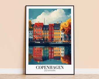 Copenhagen Travel Print – Colorful Denmark Wall Art, Framed or Unframed