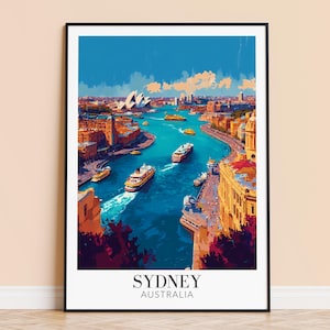 Sydney Print – Australia Wall Art Poster, Sydney Travel Print, Home Decor, Wedding & Housewarming Gift, Framed or Unframed, Personalised
